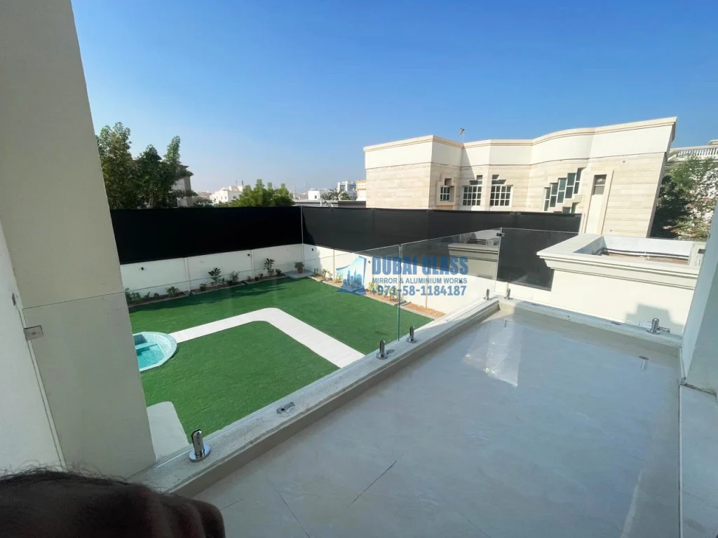 Balcony Glass Panels Protection with Extra Clear Glass, offering maximum visibility and safety.