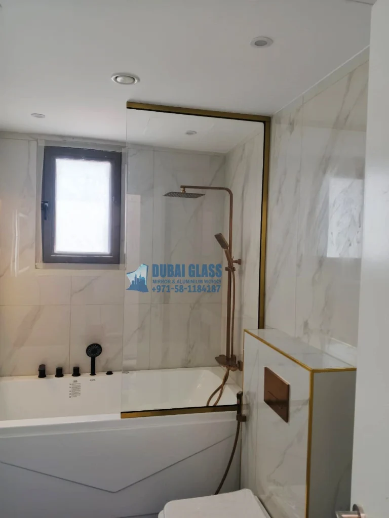 Bathroom Fixed Glass with Three-Side Frame, providing a sleek and secure enclosure.