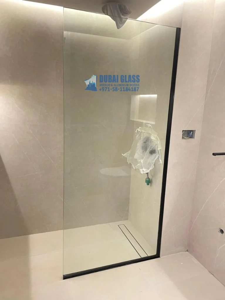 Black Frame Shower Screen Aluminium, offering modern style and durable, water-resistant design.