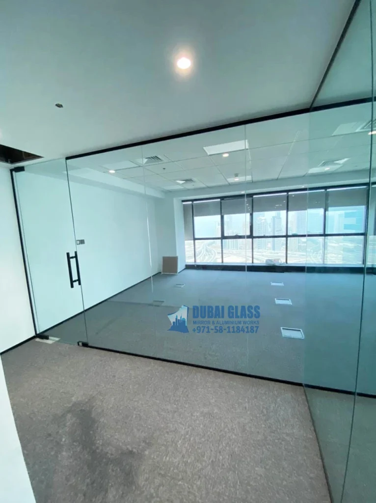 Full-height office glass partition Dubai UAE – Dubai Glass Works