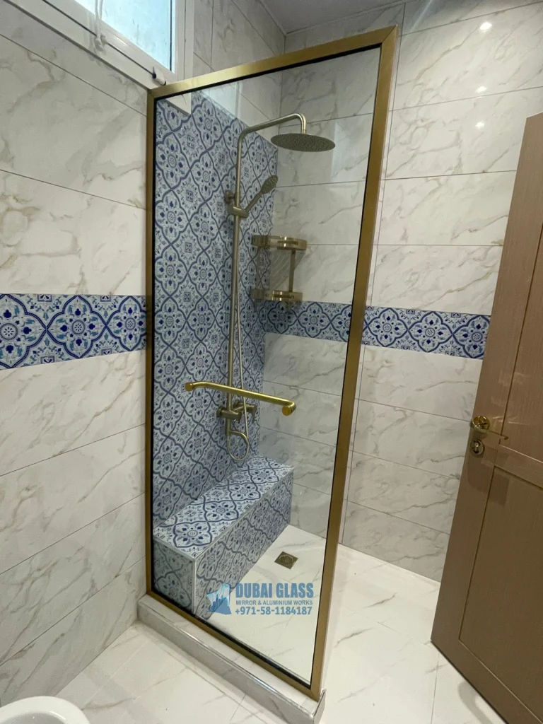 half-height shower glass screen fitting dubai