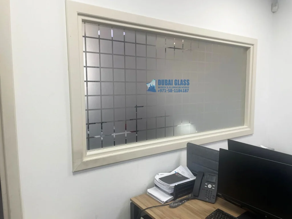 white-framed office glass window dubai