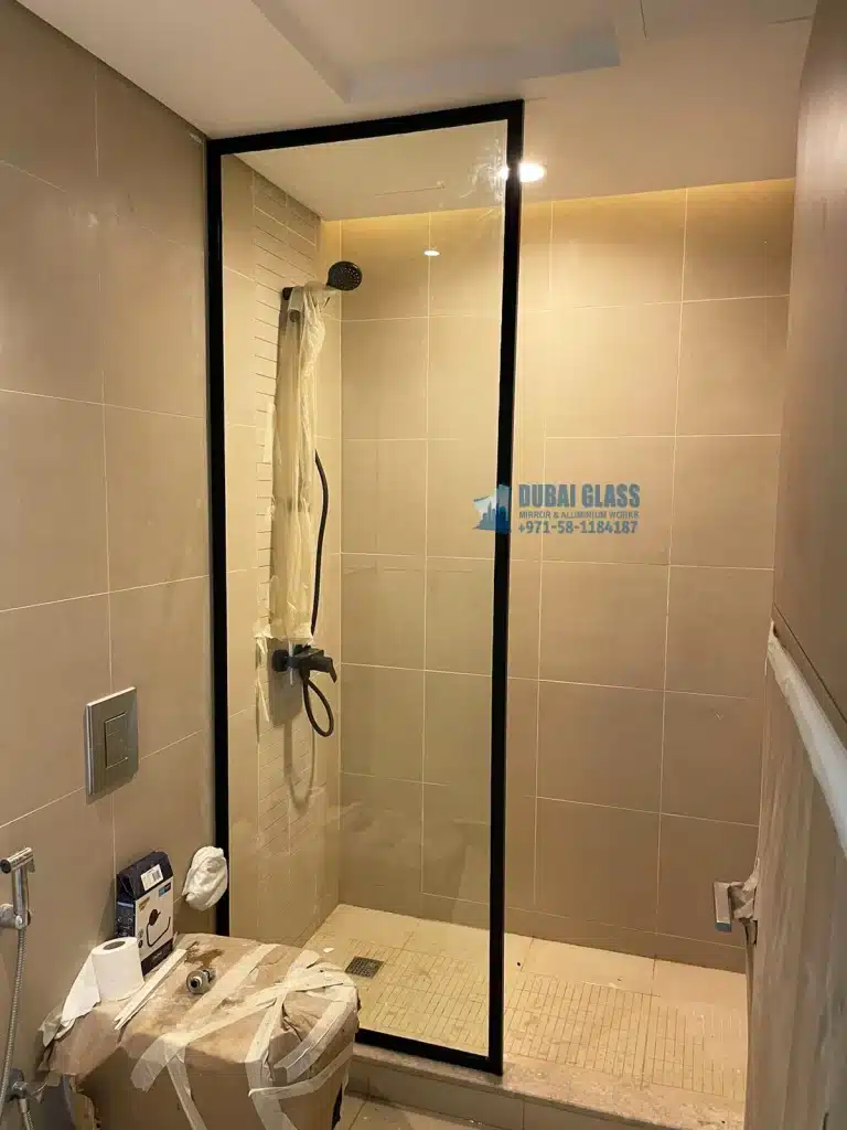 fixed shower glass screen dubai