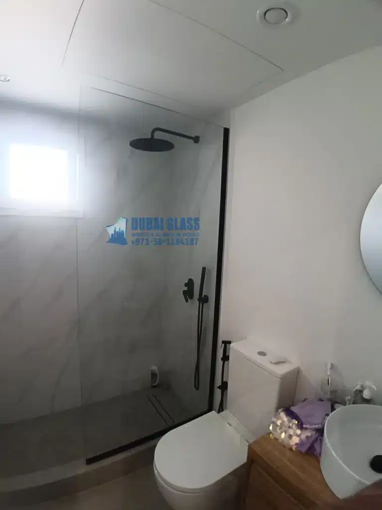 black matte profile shower screen fitting