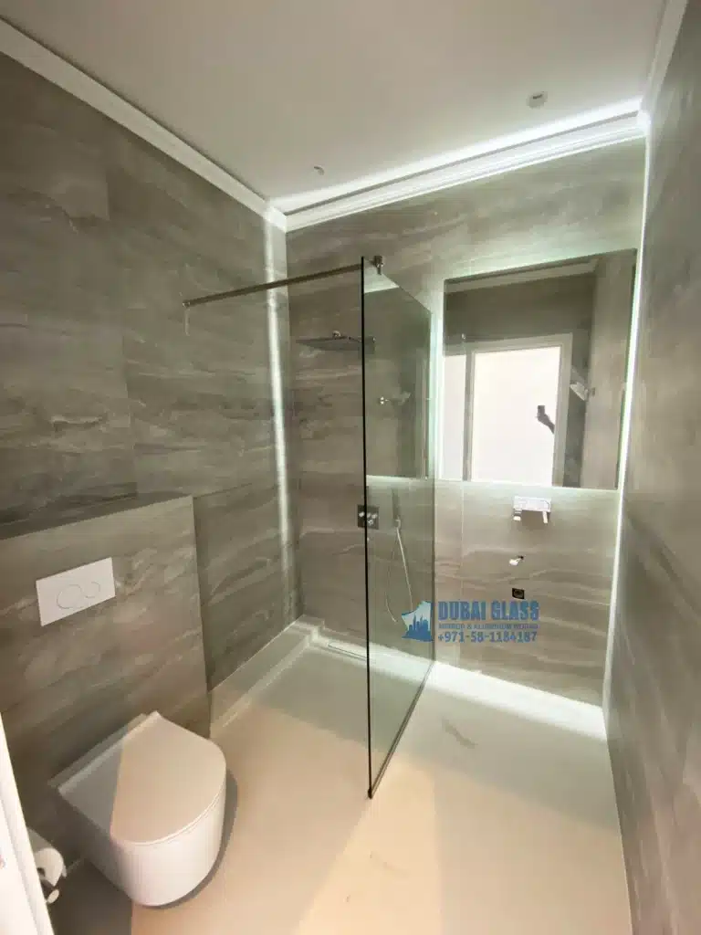 top-supported glass shower screen