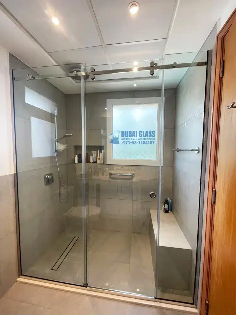 three-panel sliding glass divider