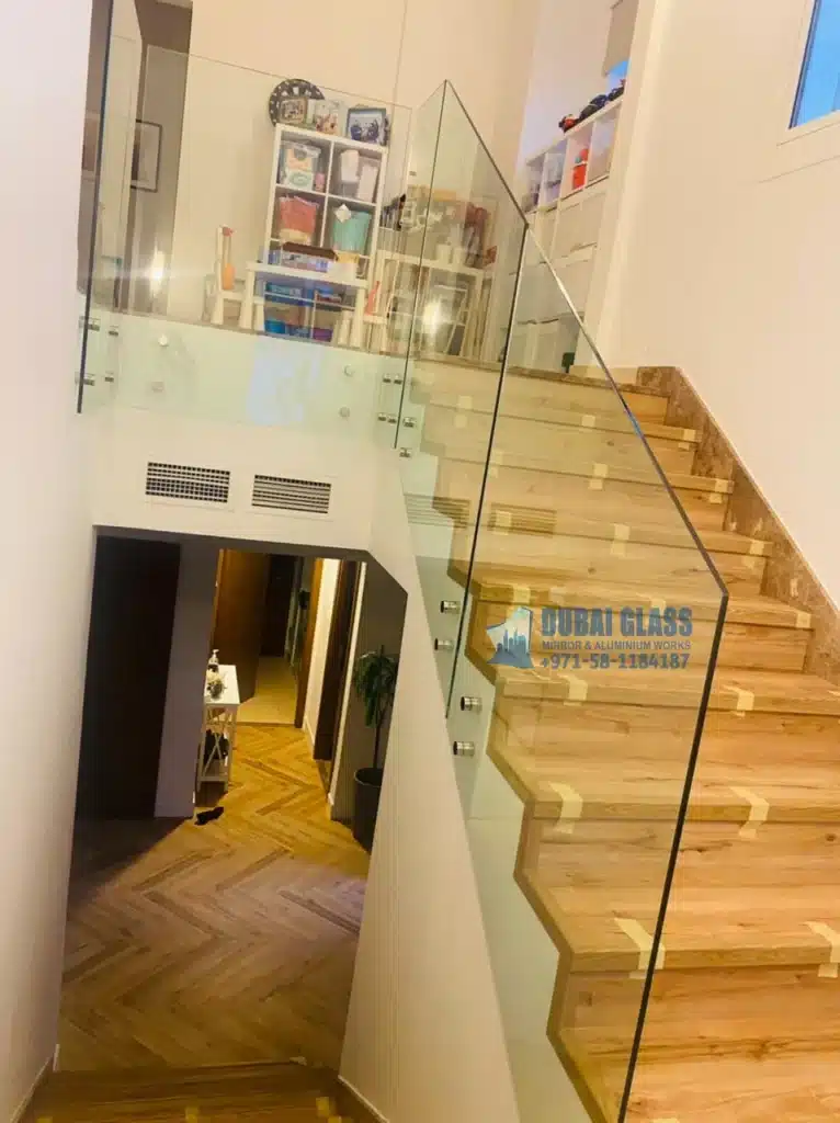 frameless glass staircase divider