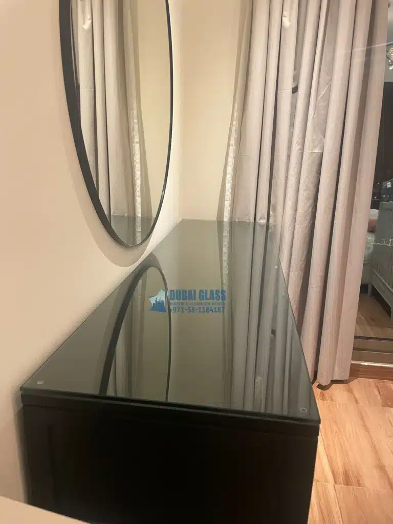 clear tempered glass table top delivery in dubai