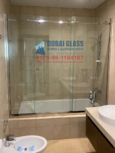 bathtub sliding shower enclosure