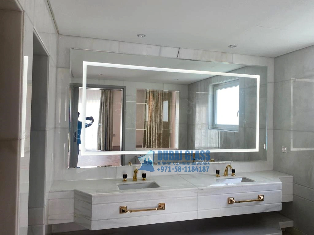 Bathroom Wall Mirror Backlit in Dubai, offering modern style and ambient lighting for your space.