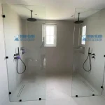 Frameless full-height fixed glass shower screen Dubai – Dubai Glass Works