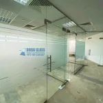 frosted strip design office glass divider Glass Partitions in Dubai