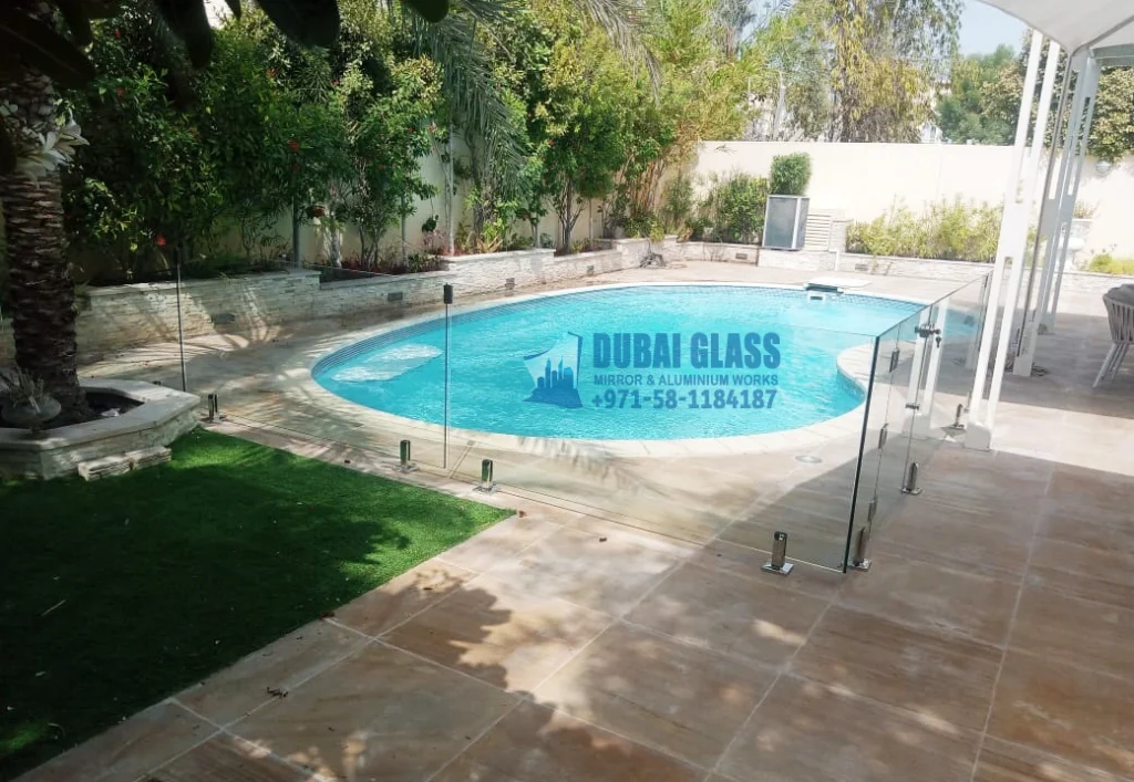 tempered clear glass pool fence dubai