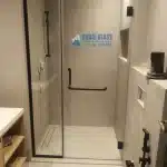 black-framed Glass Partitions swing shower door Shower Glass Partition