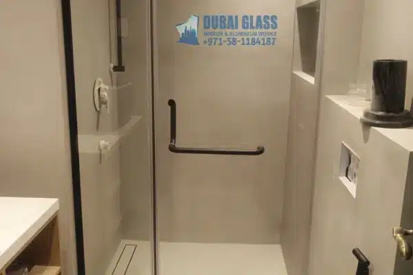black-framed Glass Partitions swing shower door Shower Glass Partition