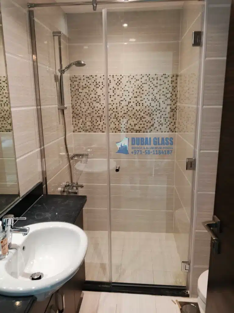 chrome-finished swing shower enclosure